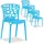 Homestyle4u Gartenstuhl, 4er Set in Blau, 2457