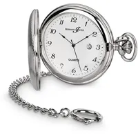 Hermann Jäckle Tübingen Taschenuhr – Quarzwerk, 50 mm, mit Datumsanzeige, inkl. Kette & Reiseetui | Qualitätshandwerk