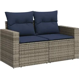 vidaXL Gartensofa-Set 11-tlg. grau Polyrattan