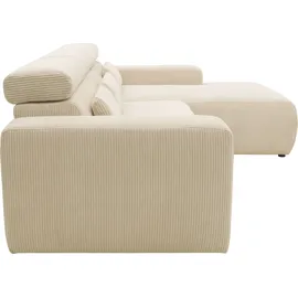 DOMO collection Eckcouch Cord 2-Sitzer Beige