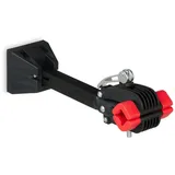 Relaxdays Fahrrad Montageständer Wand, Rahmen 25-40 mm, bis 20 kg, schwarz/rot