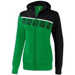 erima 5-C Trainingsjacke mit Kapuze Damen smaragd/black/white 38