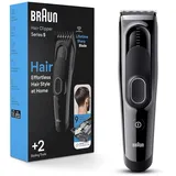 Braun Haarschneidemaschine Serie 5 5310, Haarschneidemaschine für Männer, Haarclip von zu Hause mit 9 Längeneinstellungen, inkl. Memory SafetyLock Rückrufeinstellung, ultrascharfe Klingen, 2 Kämme,