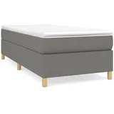 vidaXL Boxspringbett mit Matratze Dunkelgrau 90x200 cm Stoff