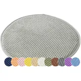 1/2er Set Rund Sitzkissen Kordsamt Rund Stuhlkissen Polster Auflage Kissen, Stuhlauflage rutschfest Sitzpolster für Haus & Garten Büro (Hellgrau,30x30cm (1er-Pack))