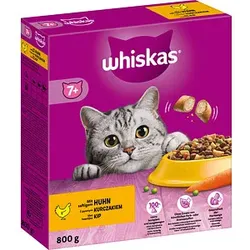 whiskas® Katzen-Trockenfutter 7+ mit Huhn 800,0 g