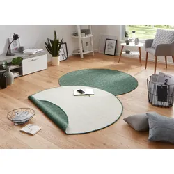 Teppich NORTHRUGS "Miami Wendeteppich" Gr. 10, grün, H:5mm Ø:200cm, Kunstfaser, Teppiche, In-& Outdoor, Wetterfest, Balkon, Garten, Wohnzimmer, Wasserfest