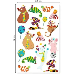 Maildor 10x Cooky, 1 Stickerbogen 7,5x12cm, Clowns - Mehrfarbig CY158C