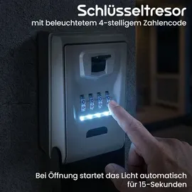 ideoon Schlüsseltresor mit beleuchtetem 4-stelligem Zahlencode / keine Schlossart / keine Sicherheitsstufe