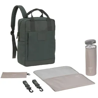 Lässig Wickelrucksack Wickeltasche Rucksack mit Wickelunterlage, Kinderwagenbefestigung, Flaschenhalter nachhaltig produziert/GRE Vividal Backpack dark olive