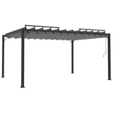 vidaXL Pergola mit Lamellendach 3x4 m Anthrazit Stoff und Aluminium