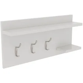 [en.casa] Wandgarderobe, Weiß 62x30x12 cm, Garderobe, Garderobenleisten & Garderobenhaken