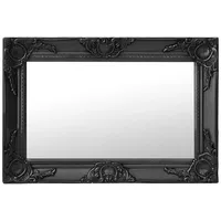 Furnicato Wandspiegel im Barock-Stil 60x40 cm Schwarz (1-St) schwarz