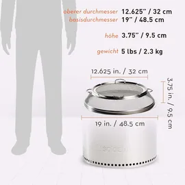 Solo Stove Funkenschutz für Bonfire Edelstahl inkl. 2 Heber Silber
