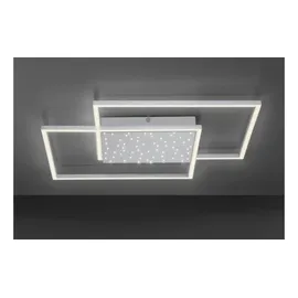 Paul Neuhaus LED-Deckenleuchte Nickel-matt mit Sternenhimmel ¦ silber ¦ Maße (cm): B: 67 H: 5 T: 67.0