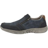 Rieker Herren Slipper Halbschuh Reißverschluss extra weit 03550, Größe:42 EU / Blau 42