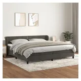 vidaXL Boxspringbett 200 x 200 cm Dunkelgrau