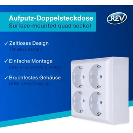 REV Ritter Mehrfachsteckdose 4-fach Weiß 1 St.