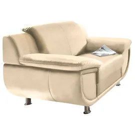 TRENDMANUFAKTUR Sessel Rondo Kunstleder 121 x 85 x 94 cm Beige mit Federkern