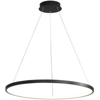 Serin-Eletro LED Pendelleuchte Esstischlampe,Modern LED Pendellampe Dimmbar mit Fernbedienung Rund Ring Leuchten Höhenverstellbar Hängelampe Aluminium für Wohnzimmer Büro Esszimmer