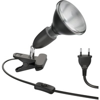 Ledscom.de E27 Klemmleuchte LIK, schwarz inkl. PAR38 LED Reflektor-Lampe
