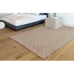 Teppich PADIRO "Imala 125", beige, B:80cm H:30mm L:150cm, Polyester, Teppiche, Besonders weiche Haptik, flauschig, geprägtes Muster