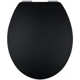 Fanmitrk WC Sitz mit Absenkautomatik Holz, Toilettendeckel aus MDF, Holzkern Toilettensitz, Klobrille Schwarz