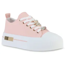 Damen Plateau Sneaker in Rosa
