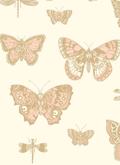 Tapete Butterflies & Dragonflies von Cole & Son - Pink/ Ivor