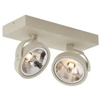 QAZQA Moderne Deckenleuchte 2-flammig rund beige