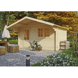 Kiehn-Holz Gartenhaus Dimberg 4,37 x 4,23 m Beige