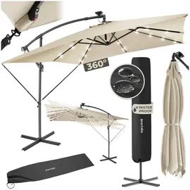 Tectake Sonnenschirm 250 x 250 cm Beige