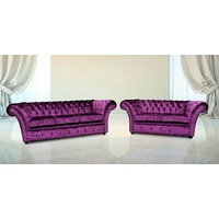 JVmoebel Chesterfield-Sofa, Chesterfield 3+2 Sitzer Garnitur Sofa Couch lila