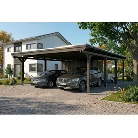 SKANHOLZ Doppelcarport 6,09 x 8,46 m anthrazit inkl. Abstellraum