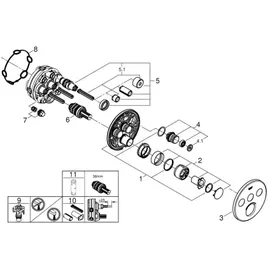 Grohe SmartControl UP-EHM, m 3 Absperrventilen, rund, chrom