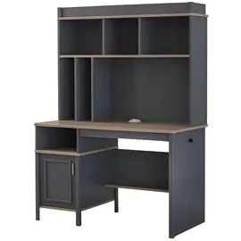 aea Schreibtisch Regale Bürotisch Computertisch Holz Grau Kinderzimmer