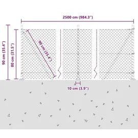 vidaXL Zaunpfosten 25 x 0,8 m Grün/Stahl