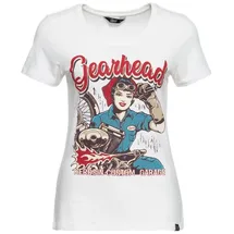 Queenkerosin Print-Shirt Gearhead (1-tlg) mit Frontprint und Rundhalsausschnitt weiß XS