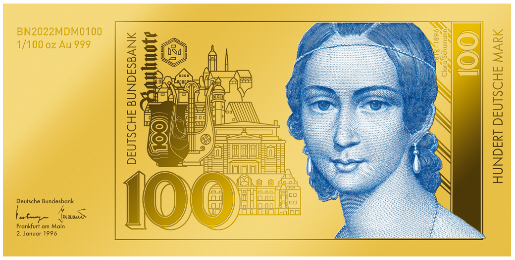 Die deutschen D-Mark Gold-Banknoten