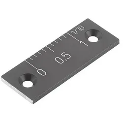 NONIUS BEFESTIGUNGSBOHRUNGEN, HORIZONTAL 40X15X2, ALUMINIUM SCHWARZ ELOXIERT, NULLPUNKT LINKS, SKALIERUNG