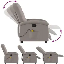 vidaXL Massagesessel Taupe Stoff