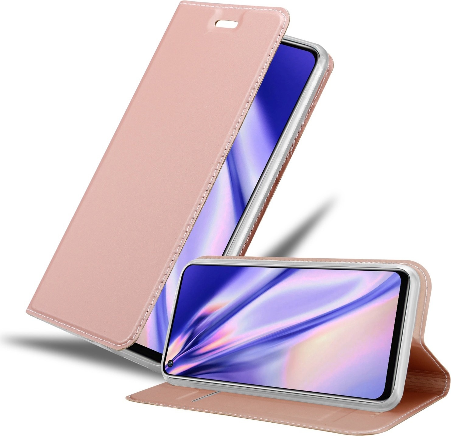 Cadorabo Classy Book Hülle für Realme 9 5G / 9 PRO / V25 / Q5 / OnePlus Nord CE 2 LITE 5G (OnePlus Nord CE 2 Lite 5G, OnePlus 9 Pro, OnePlus 9), Smartphone Hülle, Rosa