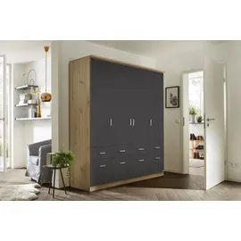 Rauch Bremen 181 x 199 x 58 cm grau/Eiche Artisan Nachbildung