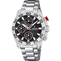 Festina F20457/3 36,5mm Edelstahlgehäuse silber Sportarmband schwarz