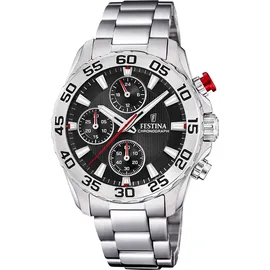 Festina F20457/3 36,5mm Edelstahlgehäuse silber Sportarmband schwarz
