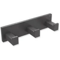 Hewi System 900 Q Hakenleiste 900Q90.00360SC pulverbeschichtet dunkelgrau perlglimmer tiefmatt, aus Edelstahl, 155x40x44mm