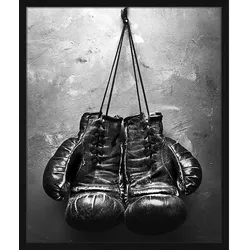 ANY IMAGE Digitaldruck »Boxhandschuhe«, Rahmen: Buchenholz, Schwarz