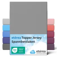 Etérea Jersey Topper Spannbettlaken 90x200 - 100x200 cm Grau