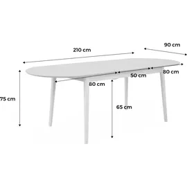 sweeek Ausziehtisch 160-210 x 75 x 90 cm schwarz