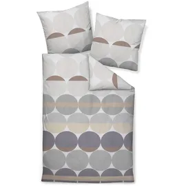 JANINE Bettwäsche J.D. 87104 grau sand 155x220 cm, - 80x80 cm,